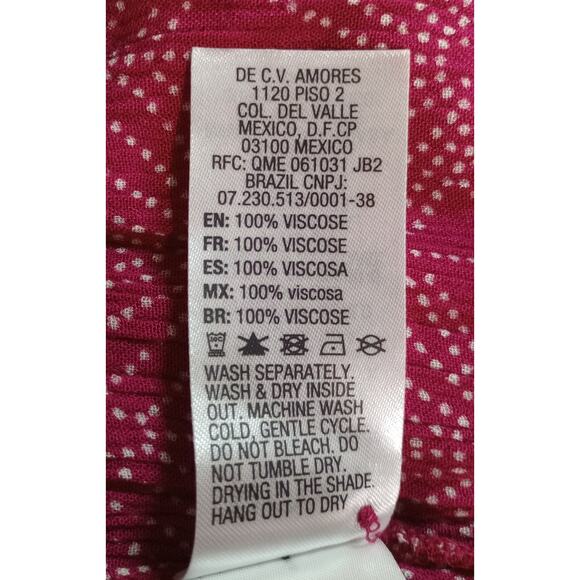 Roxy Dress Womens Small Red White Long Sleeve Boho Tunic Keyhole Viscose Print - Picture 7 of 8